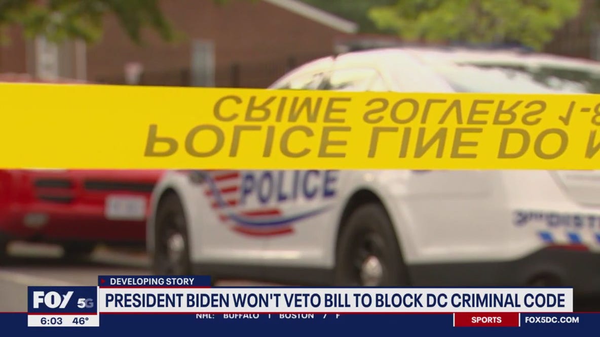 President Biden won't veto bill to block DC criminal code